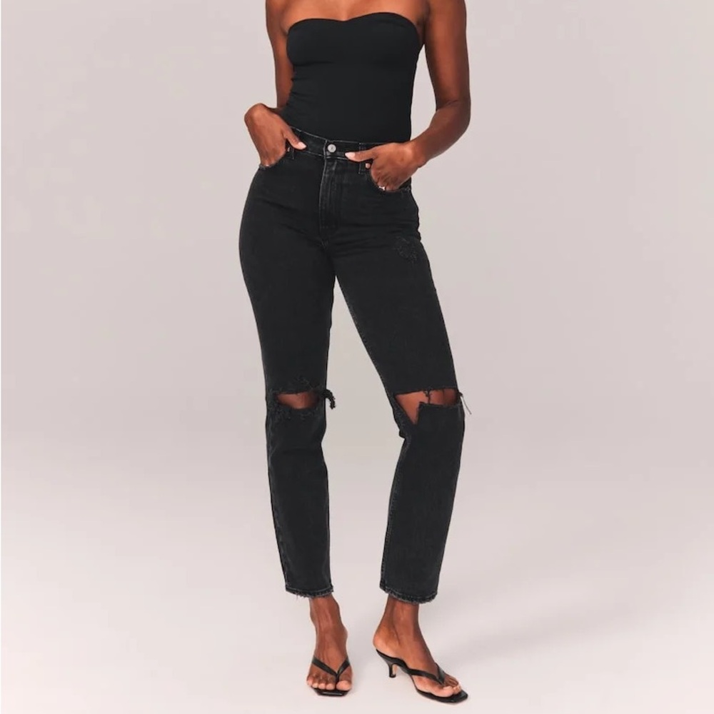 Abercrombie and Fitch The Ankle Straight Ultra High Rise Curve Love 26 Regular